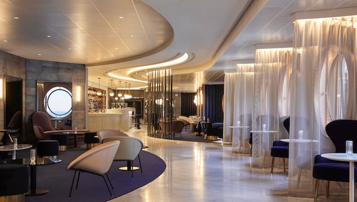 Sip Lounge aboard Virgin Voyages' Scarlet Lady  / Courtesy of the cruise line