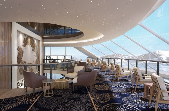 Viking Expedition Ship Explorers' Lounge - Rendering / Courtesy of Viking